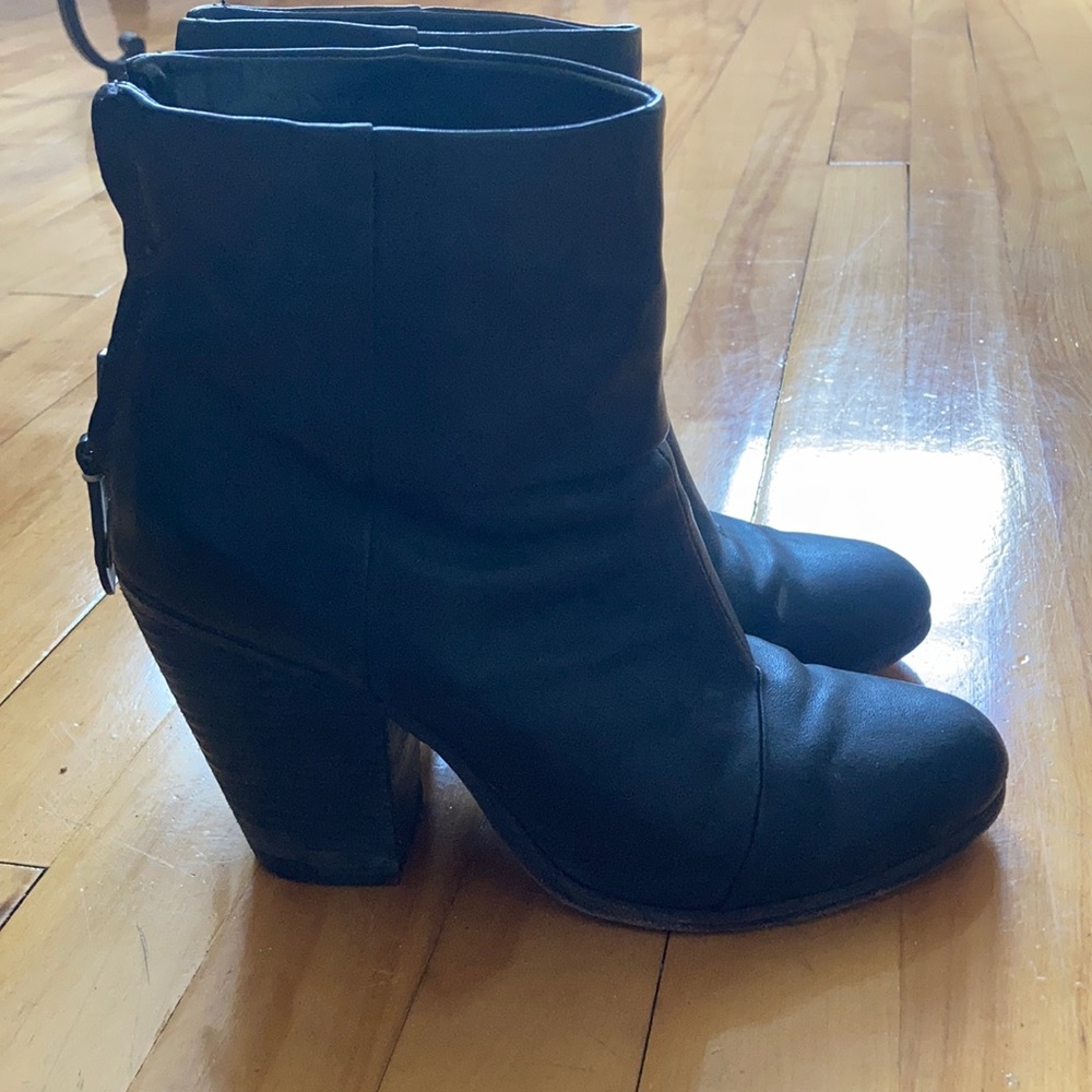 Rag and Bone Leather Black Booties